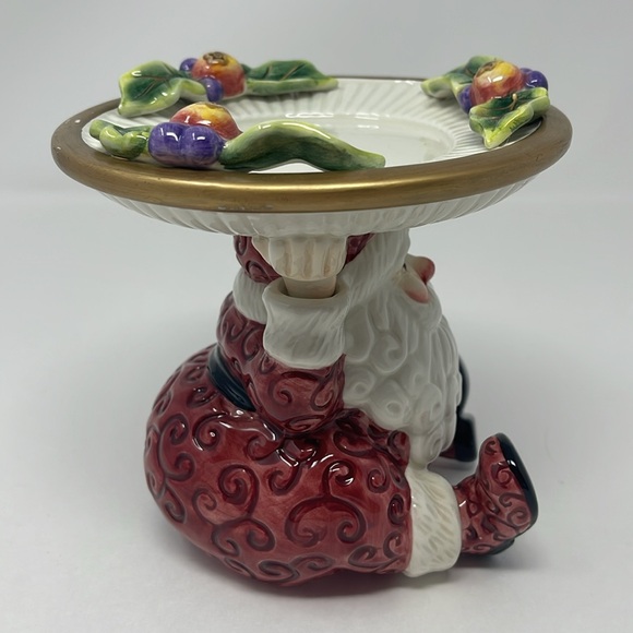 FITZ & FLOYD: Santa Claus Candle Holder Pillar Christmas Holiday Decor - Picture 5 of 11